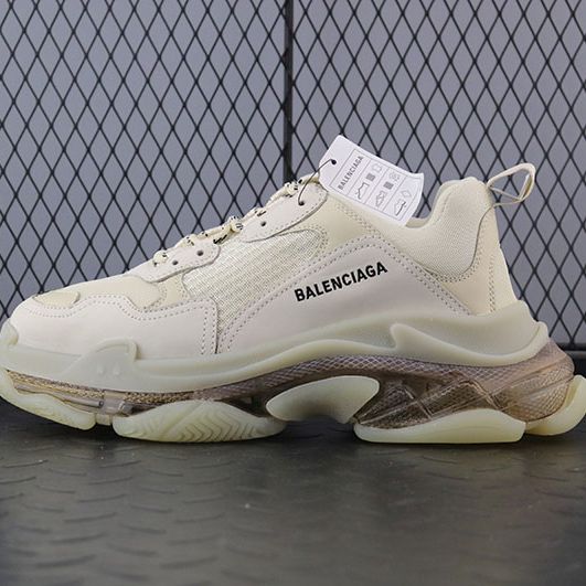 발렌시아가 트리플에스 스니커즈 클리어 에어솔 베이지