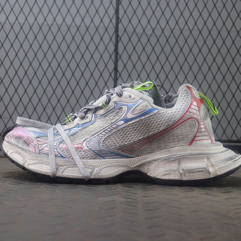 발렌시아가 3XL 에그쉘 스니커즈 화이트 레드 블루