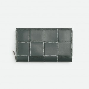 748054 보테가베네타 카세트 지퍼 어라운드 장지갑