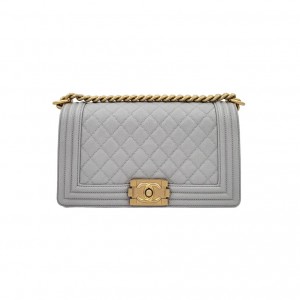 A67086 샤넬 캐비어 플랩 보이백 미듐