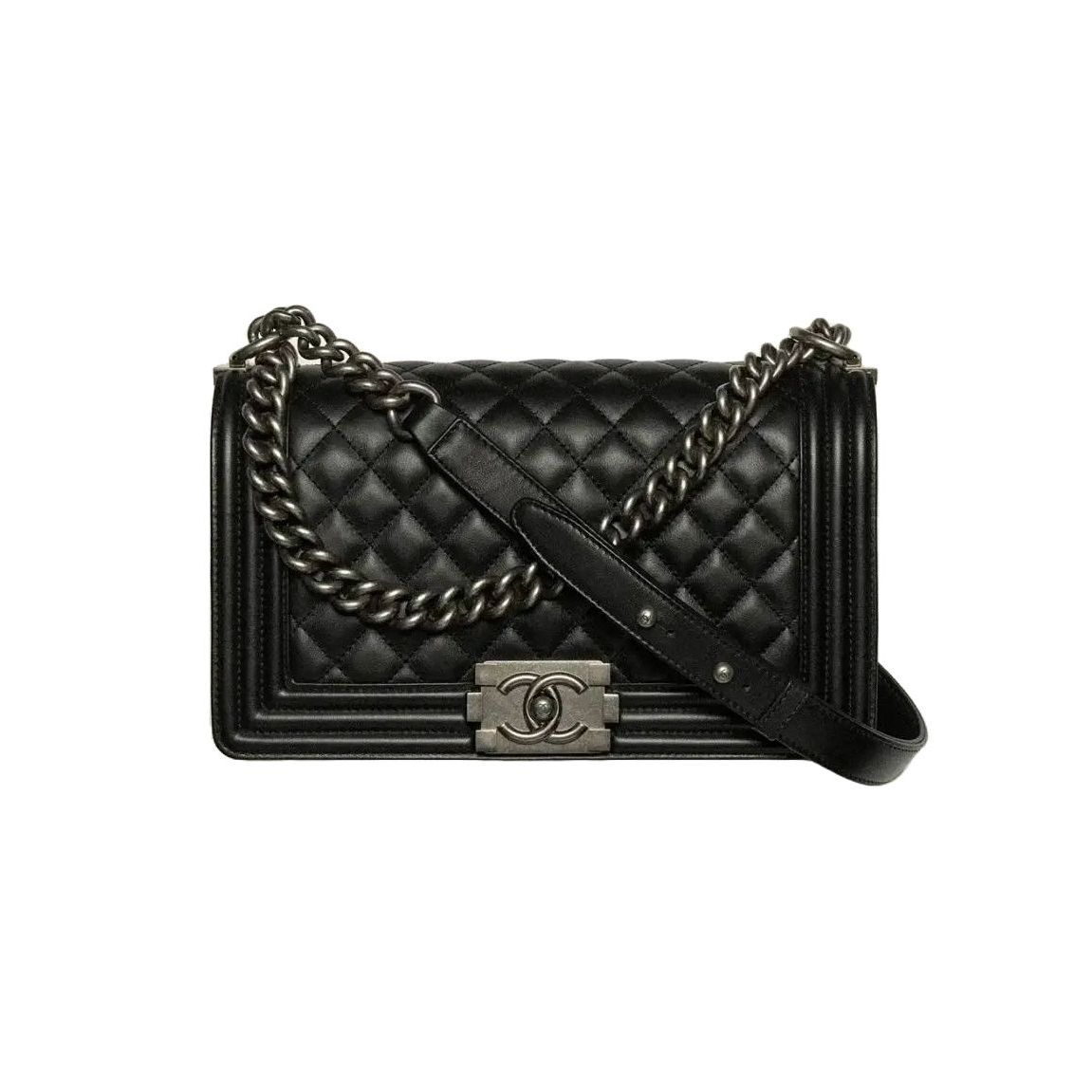 A67086 샤넬 램스킨 플랩 보이백 미듐