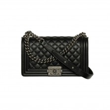 A67086 샤넬 램스킨 플랩 보이백 미듐