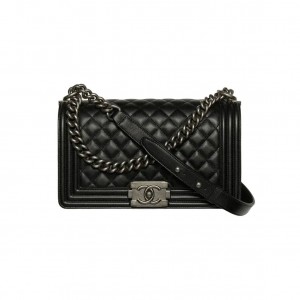 A67086 샤넬 램스킨 플랩 보이백 미듐