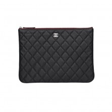 A82545 샤넬 캐비어 클래식 클러치 미듐 은장