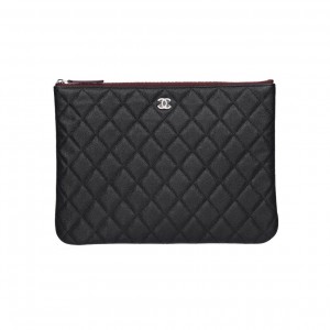 A82545 샤넬 캐비어 클래식 클러치 미듐 은장