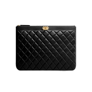 A84406 샤넬 램스킨 보이 클러치 미듐 금장