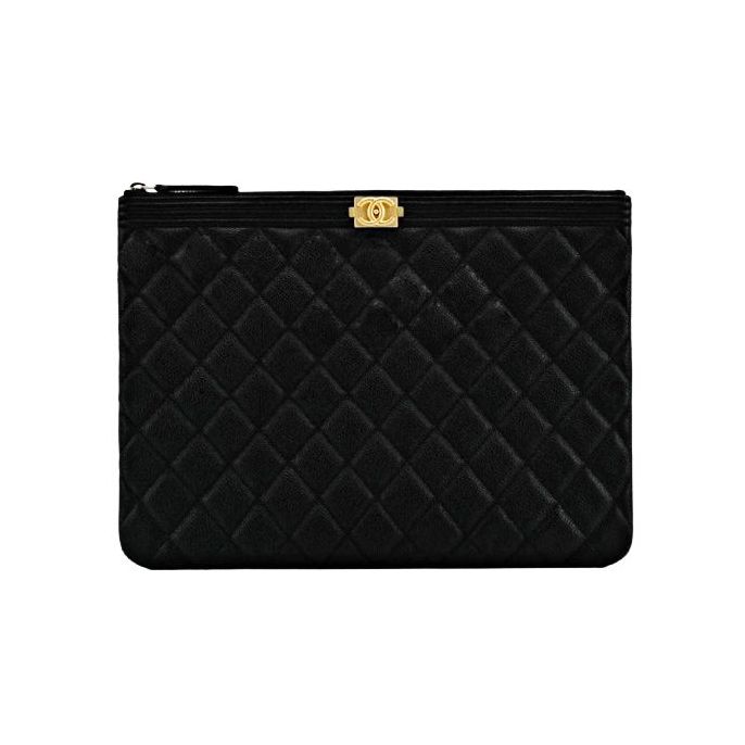 A84406 샤넬 캐비어 보이 클러치 미듐 금장