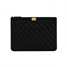 A84406 샤넬 캐비어 보이 클러치 미듐 금장