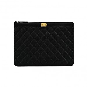 A84406 샤넬 캐비어 보이 클러치 미듐 금장