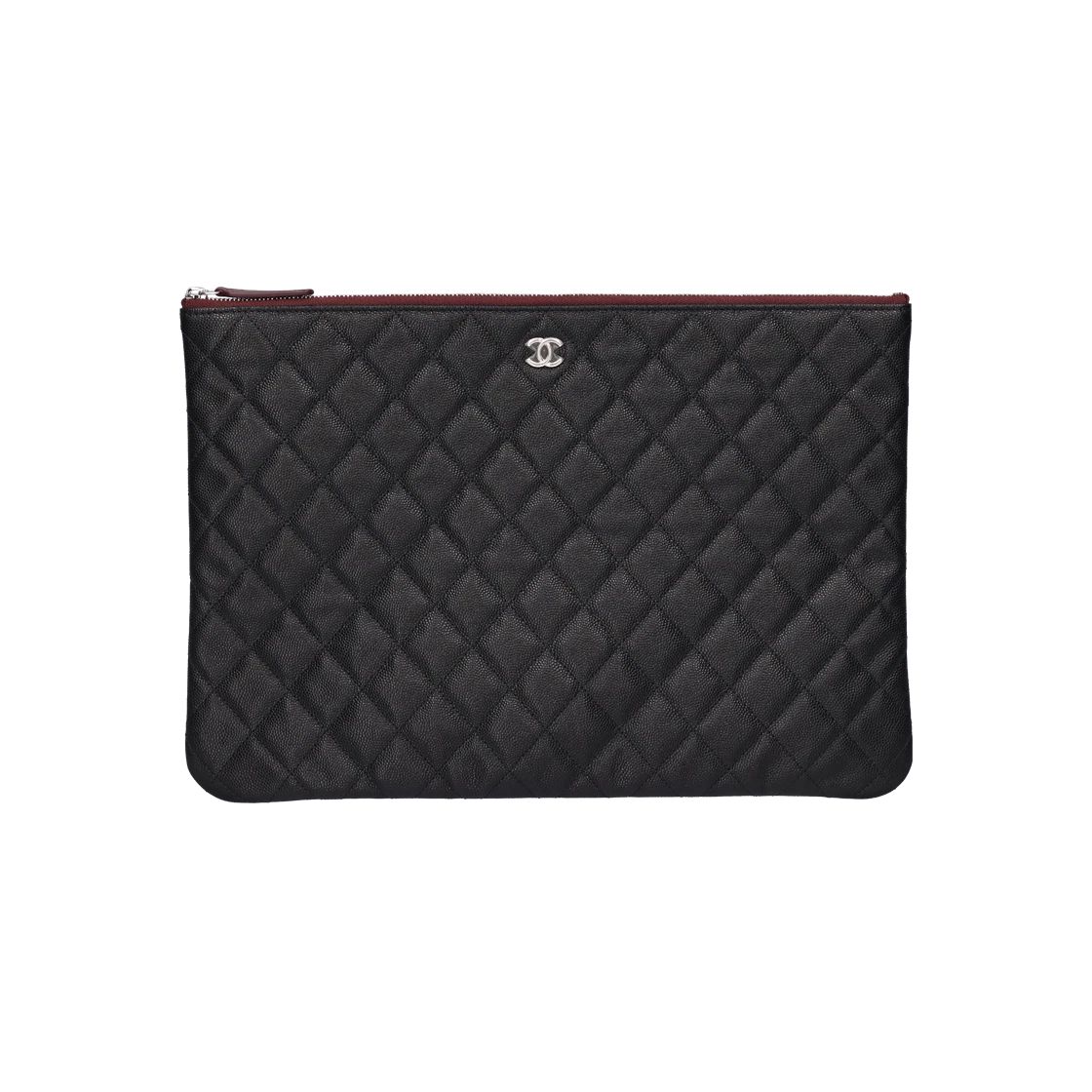 A82552 샤넬 캐비어 클래식 클러치 라지 은장