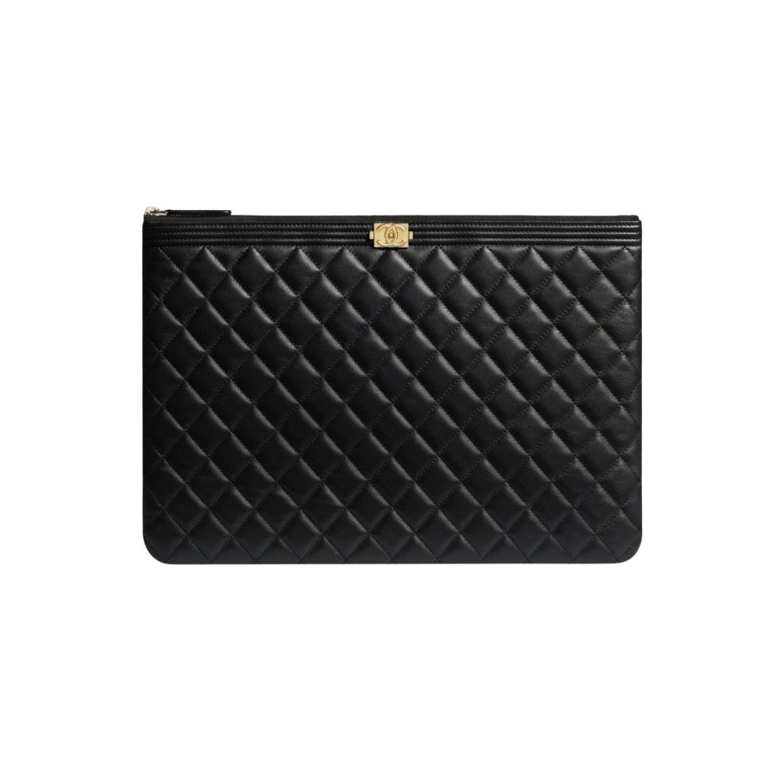 A84407 샤넬 램스킨 보이 클러치 라지 금장