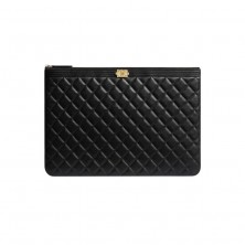 A84407 샤넬 램스킨 보이 클러치 라지 금장