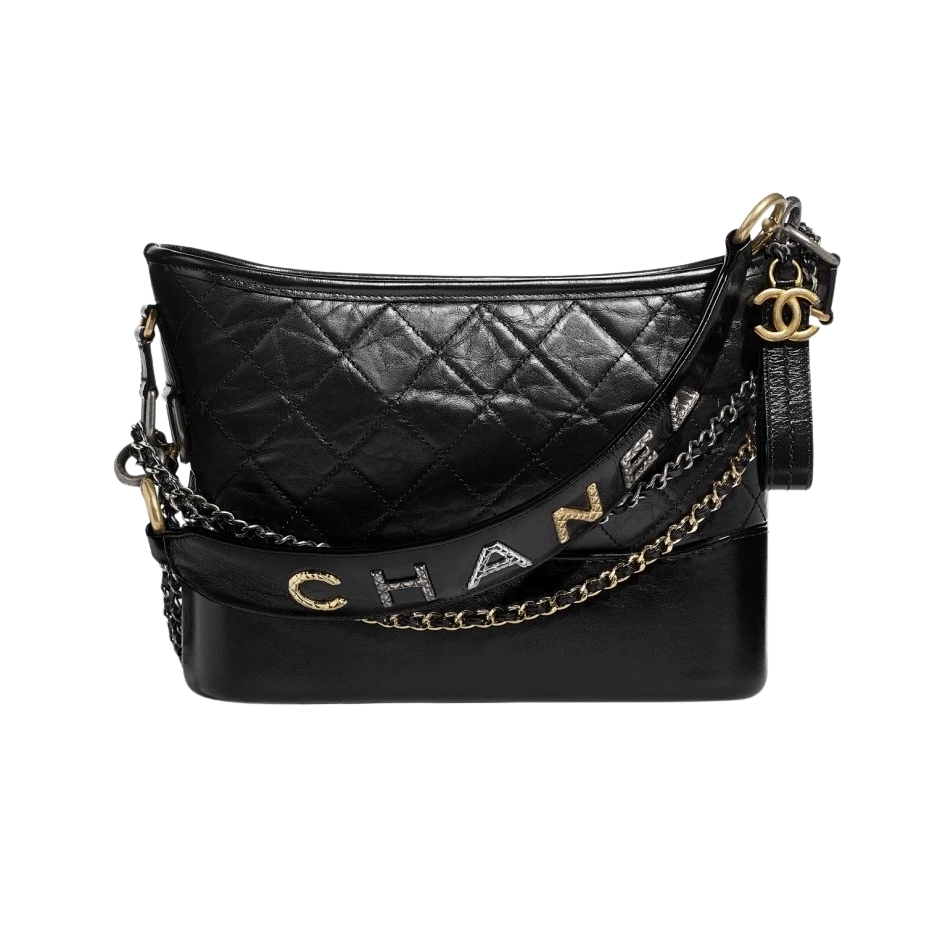 AS1582 샤넬 카프스킨 로고스트랩 가브리엘 호보백 미듐