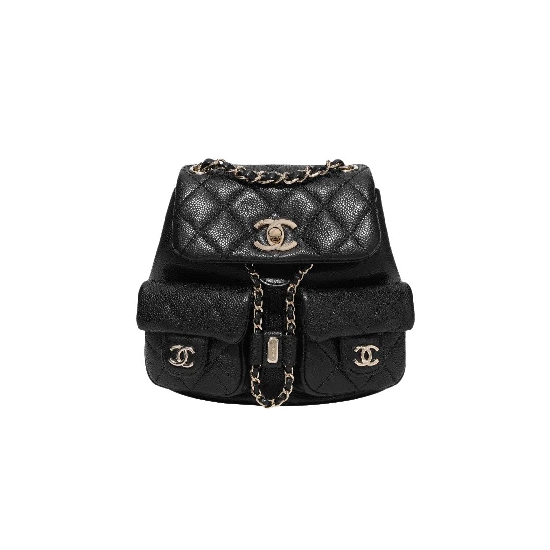 AS3787 샤넬 카프스킨 더블 포켓 듀마 백팩 스몰