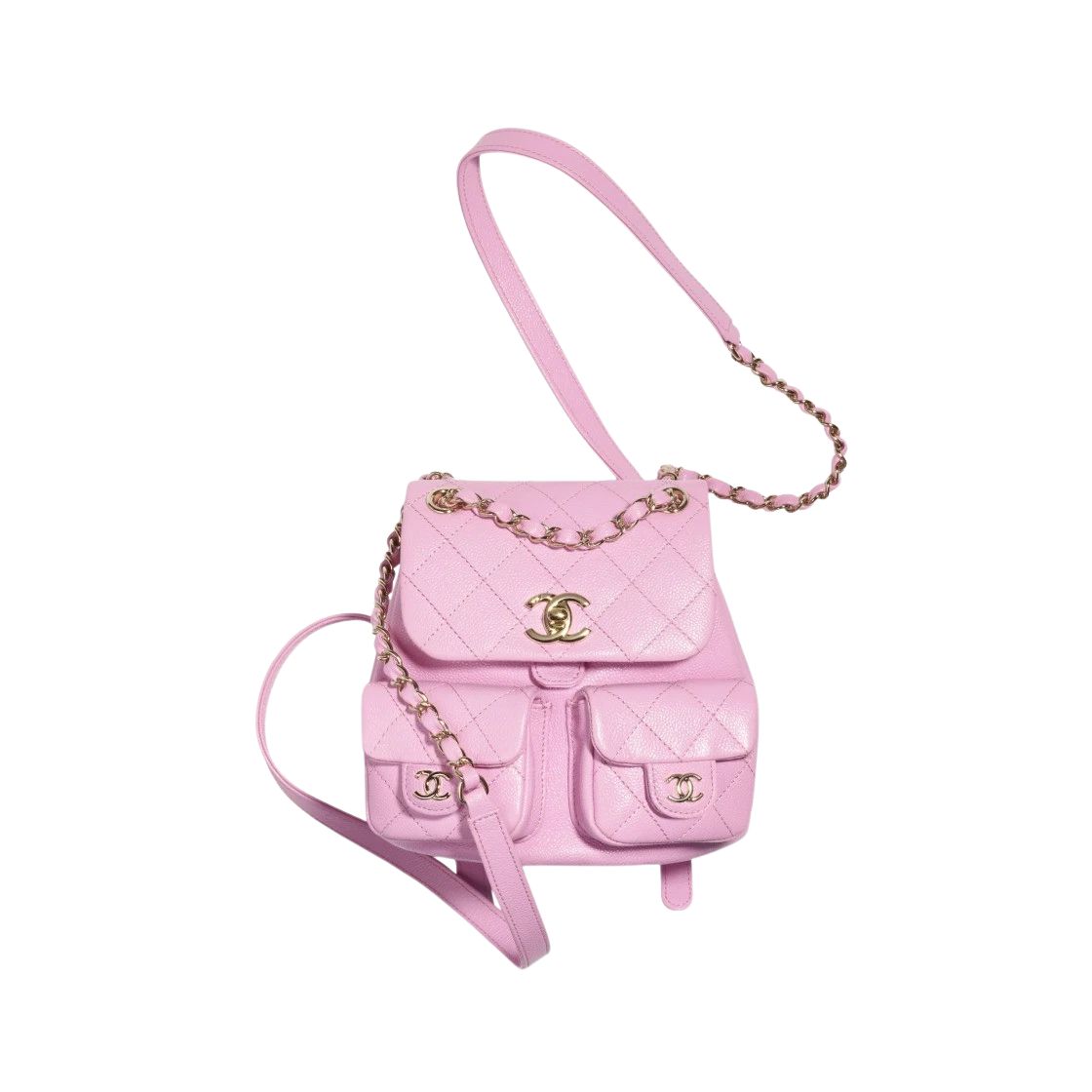 AS3787 샤넬 카프스킨 더블 포켓 듀마 백팩 스몰