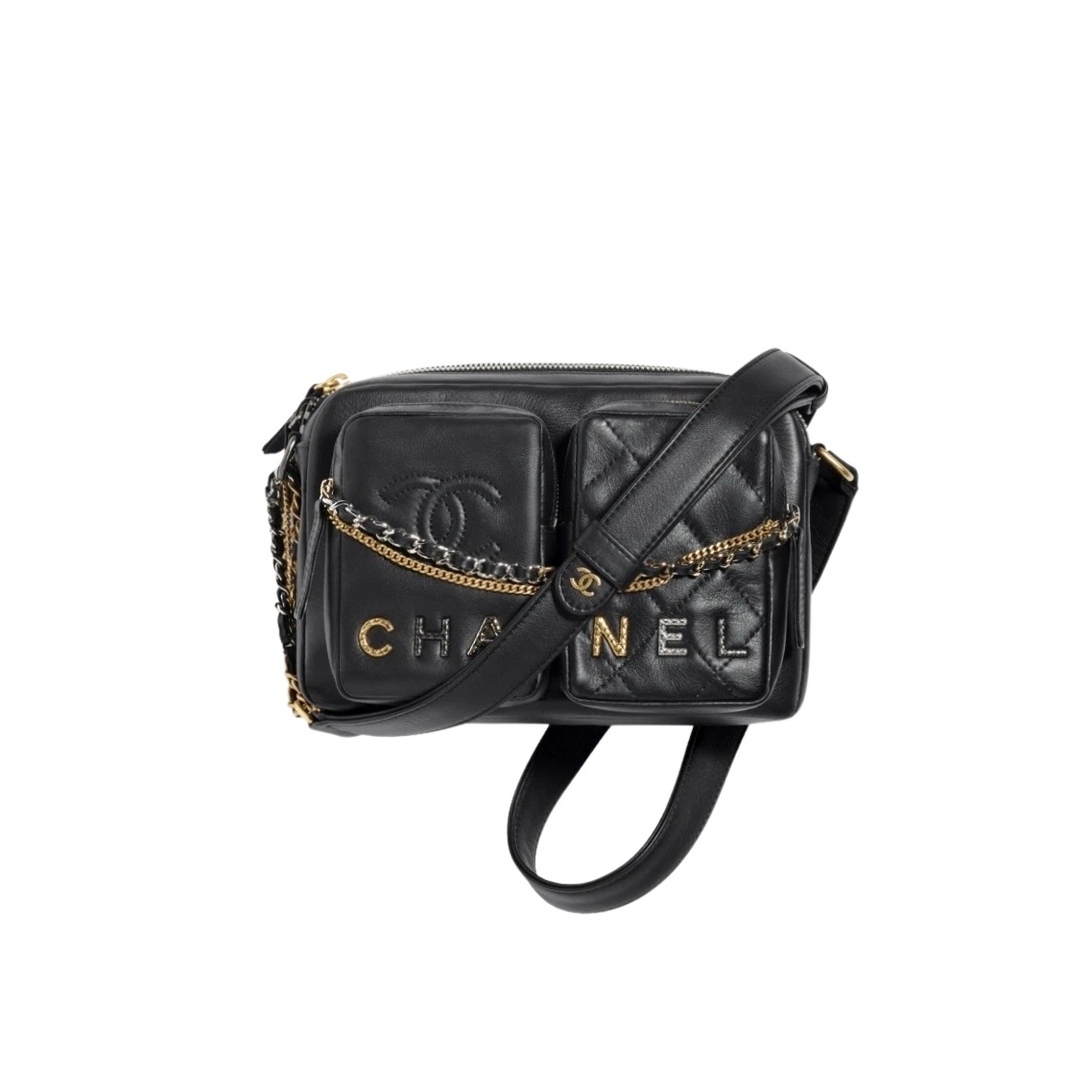 AS2923 샤넬 시즌 더블 포켓 카메라백