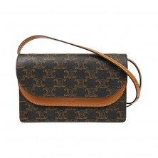 10D852 셀린느 트리오페 스트랩 월렛 탄