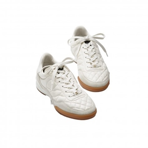 G45335 샤넬 퀄팅 라운드 레이스업 스니커즈