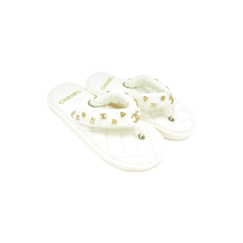 G39860 샤넬 CC로고 참 퀄팅 샌들