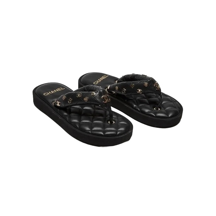 G39860 샤넬 CC로고 참 퀄팅 샌들