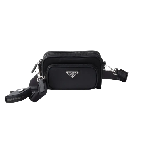 2VH172 프라다 리나일론 사피아노 레더 숄더백