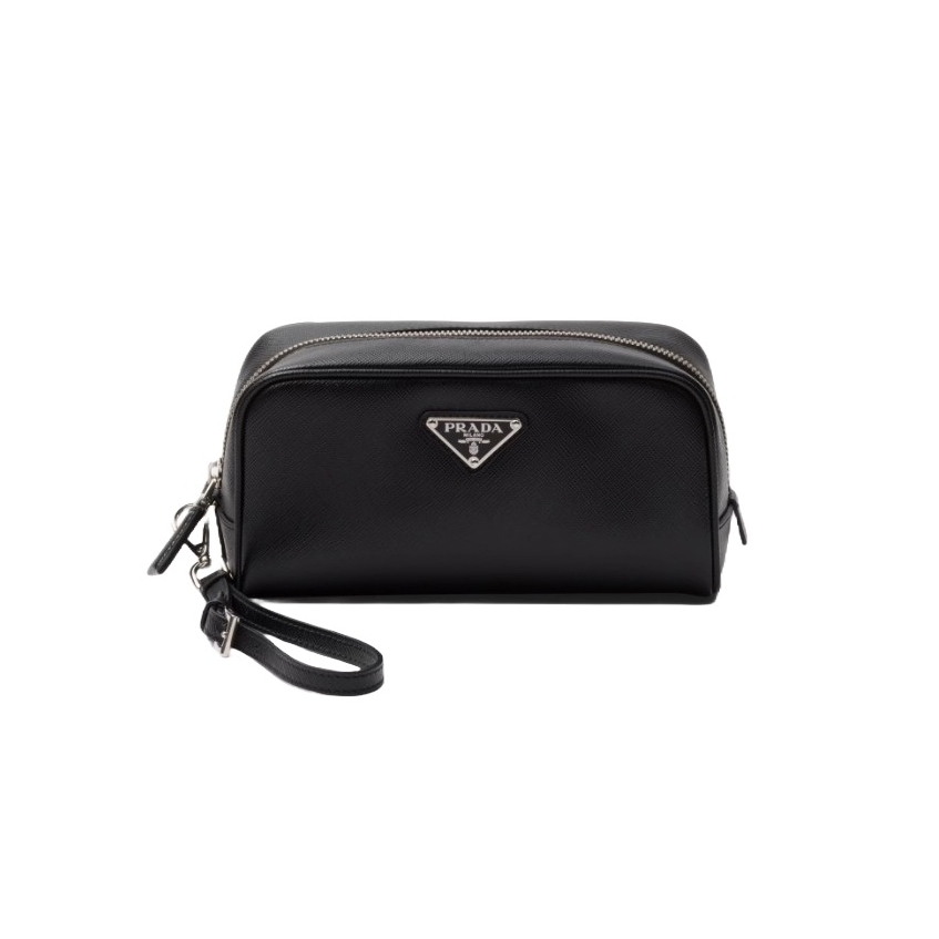 2NE063 프라다 리나일론 브러쉬드 로고 파우치