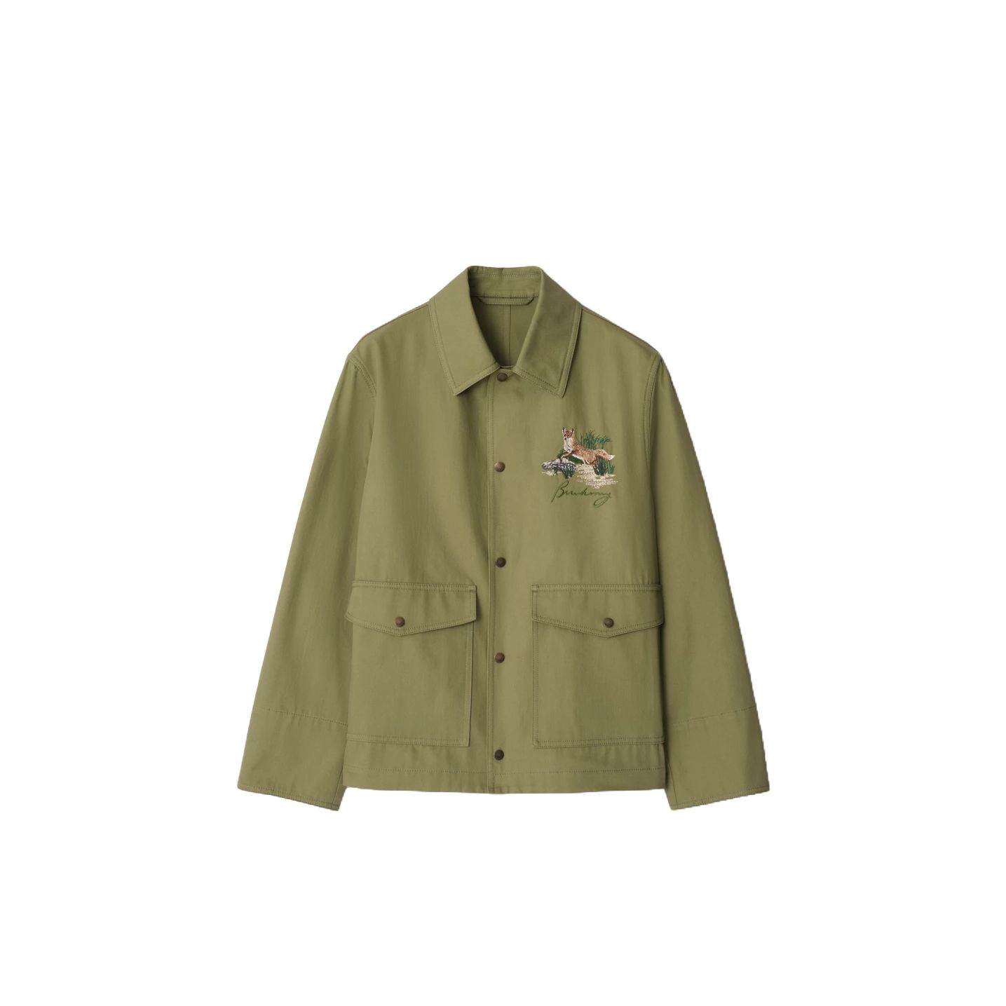 버버리 개버딘 폭스 자수 자켓