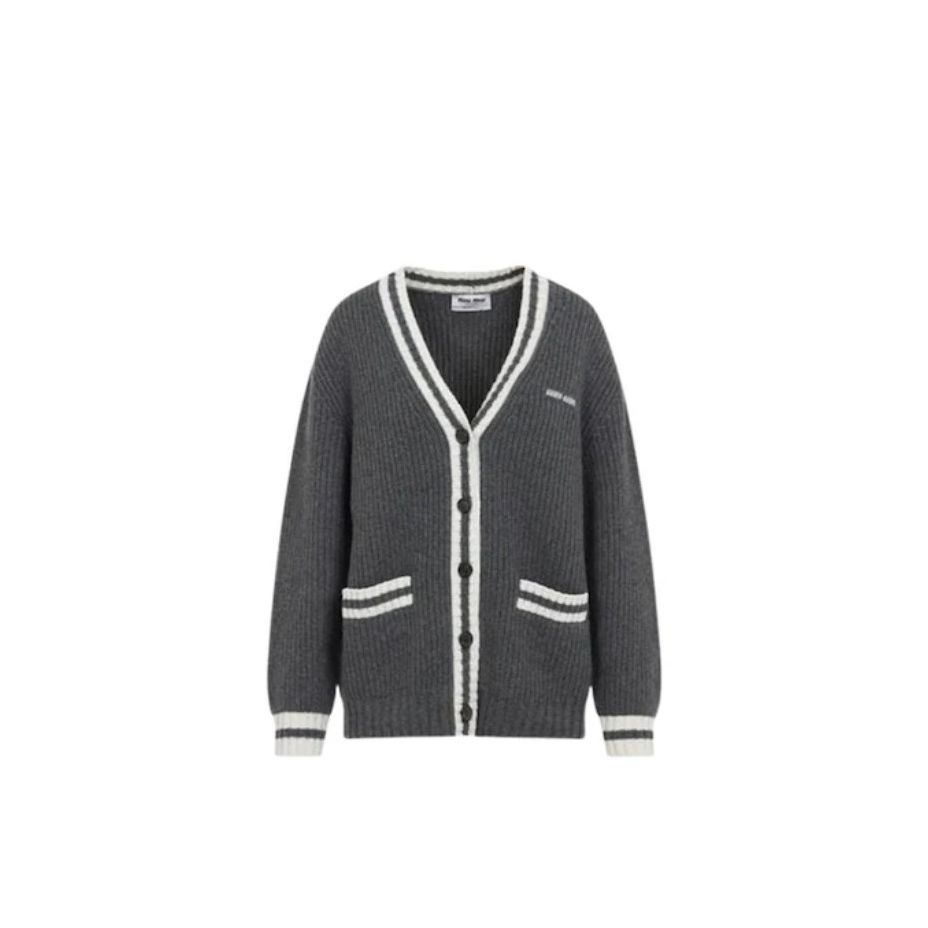 미우미우 울 캐시미어 가디건