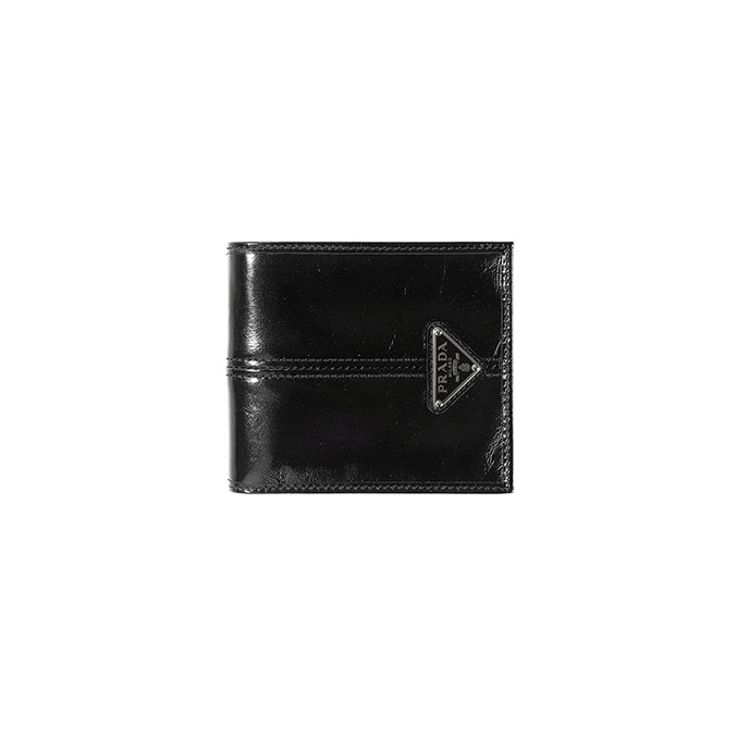 2M0513 프라다 레더 삼각 로고 플랩 반지갑