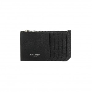 458583 생로랑 시그니처 로고 지퍼 카드지갑