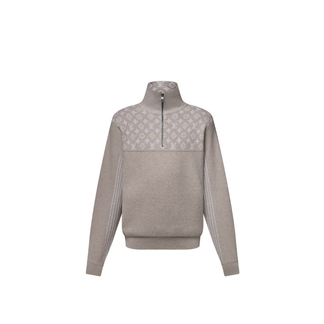 루이비통 리브드 울 반집업 니트