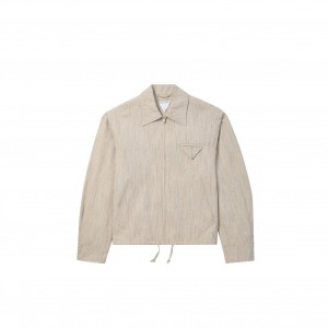 보테가베네타 퍼티비스코스 실크 기모노 블루종 자켓